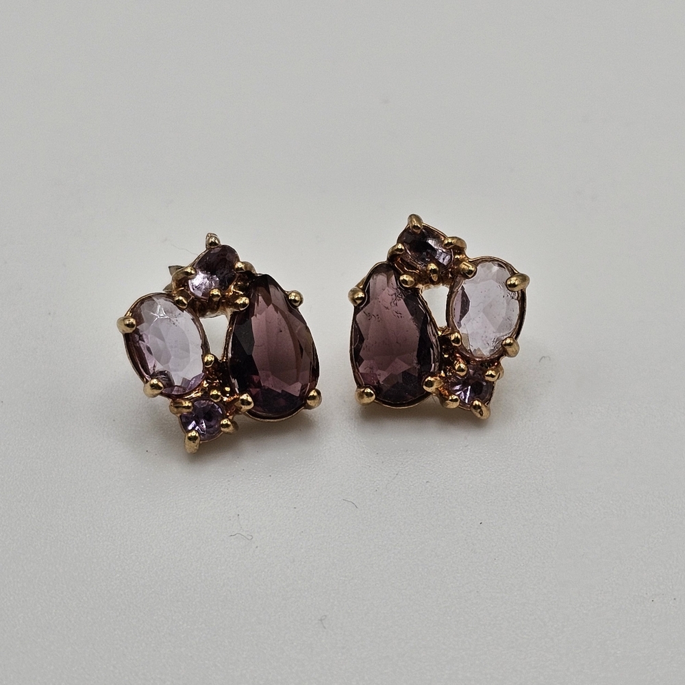 Banana Republic Gold & Purple stone stud earrings